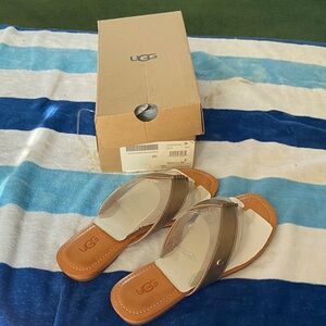 UGG Women's Tan and Brown Sandals. NEW IN BOX